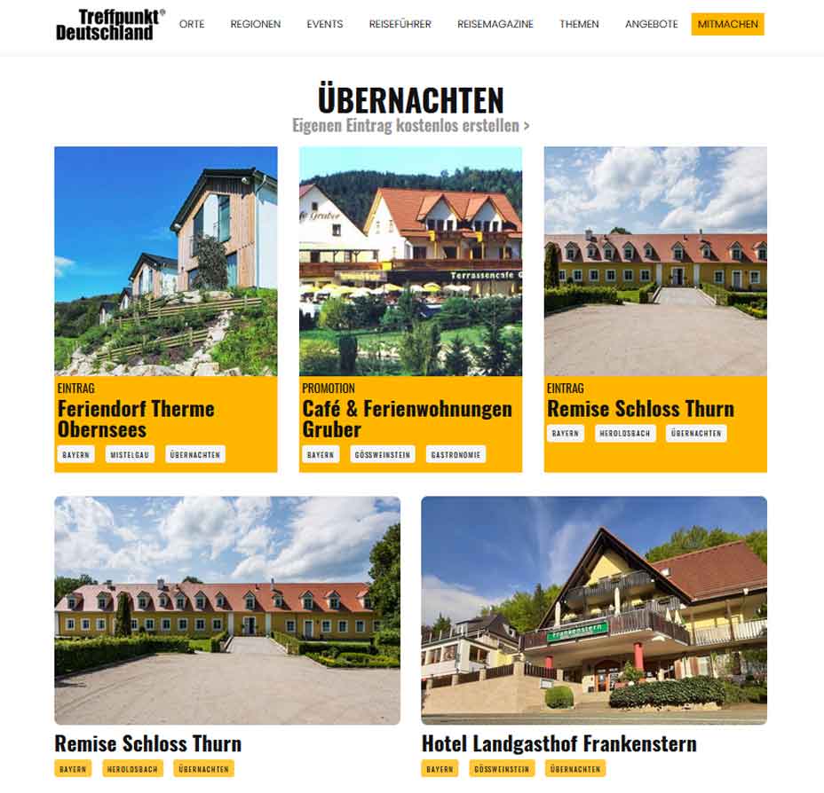 Onlinewerbung Firmeneintrag TreffpunktDeutschland