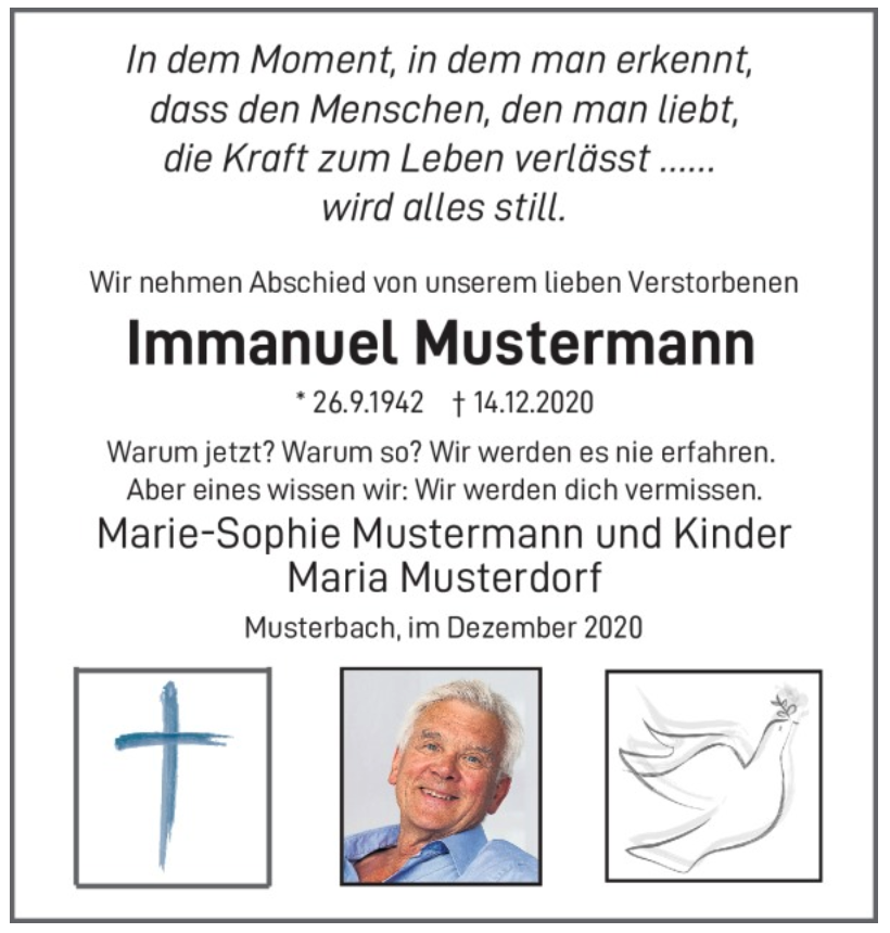 Traueranzeige aufgeben Mustertexte und Sprüche [inkl. Vorlagen