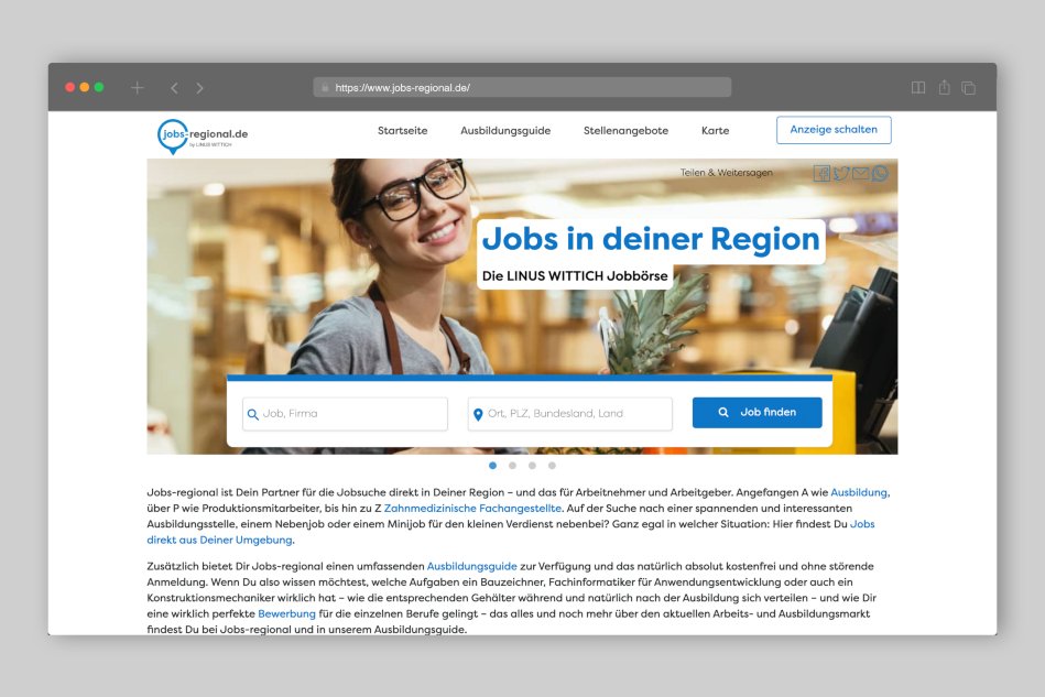 Jobs finden auf LINUS WITTICH Jobbörse - jobs-regional.de 