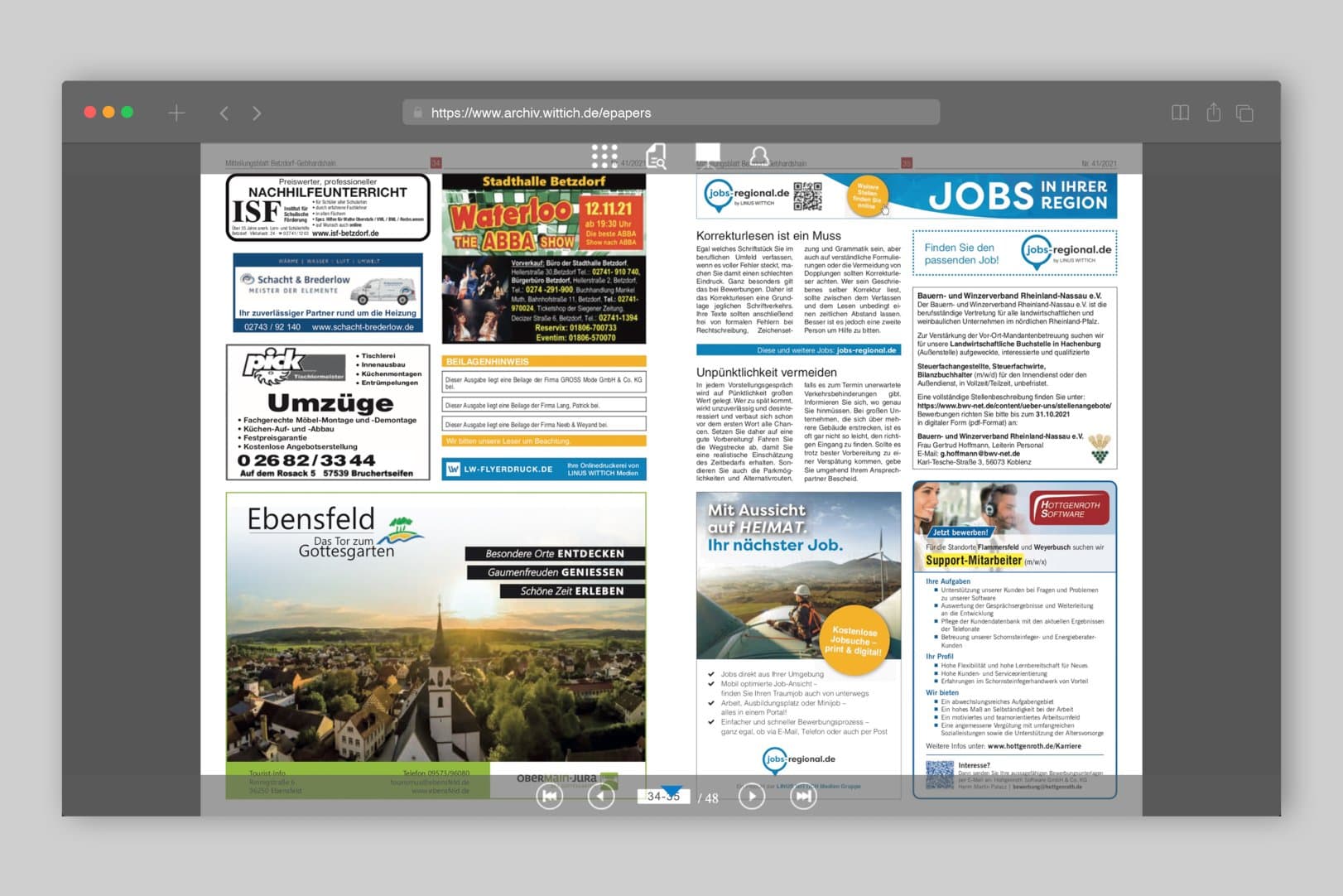 Tourismus Werbung Zeitung