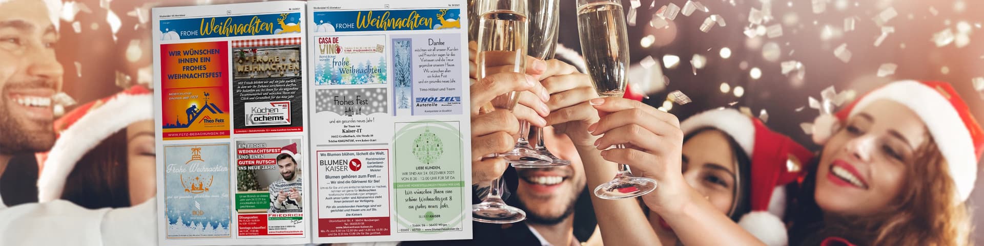 Weihnachtsanzeige aufgeben Silvester 